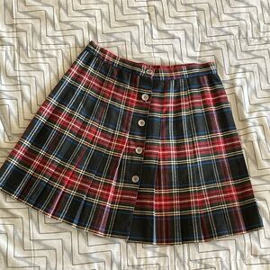Vintage Plaid Schoolgirl Pleated Skirt